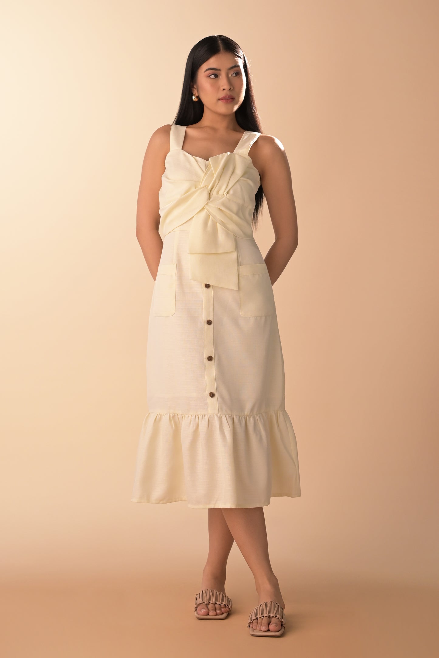 RAF Arezzo Sleeveless Dress (Off-white)