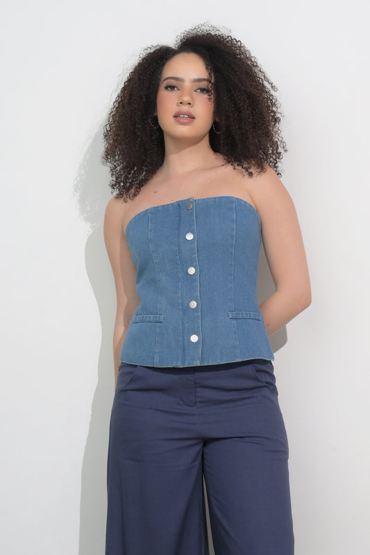 RAF Fuji Tube Top (Blue Denim)