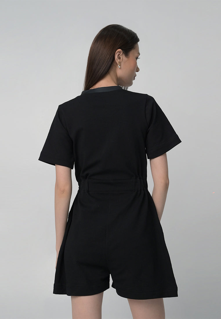 RAF Avarice Short Sleeve Playsuit (Black)