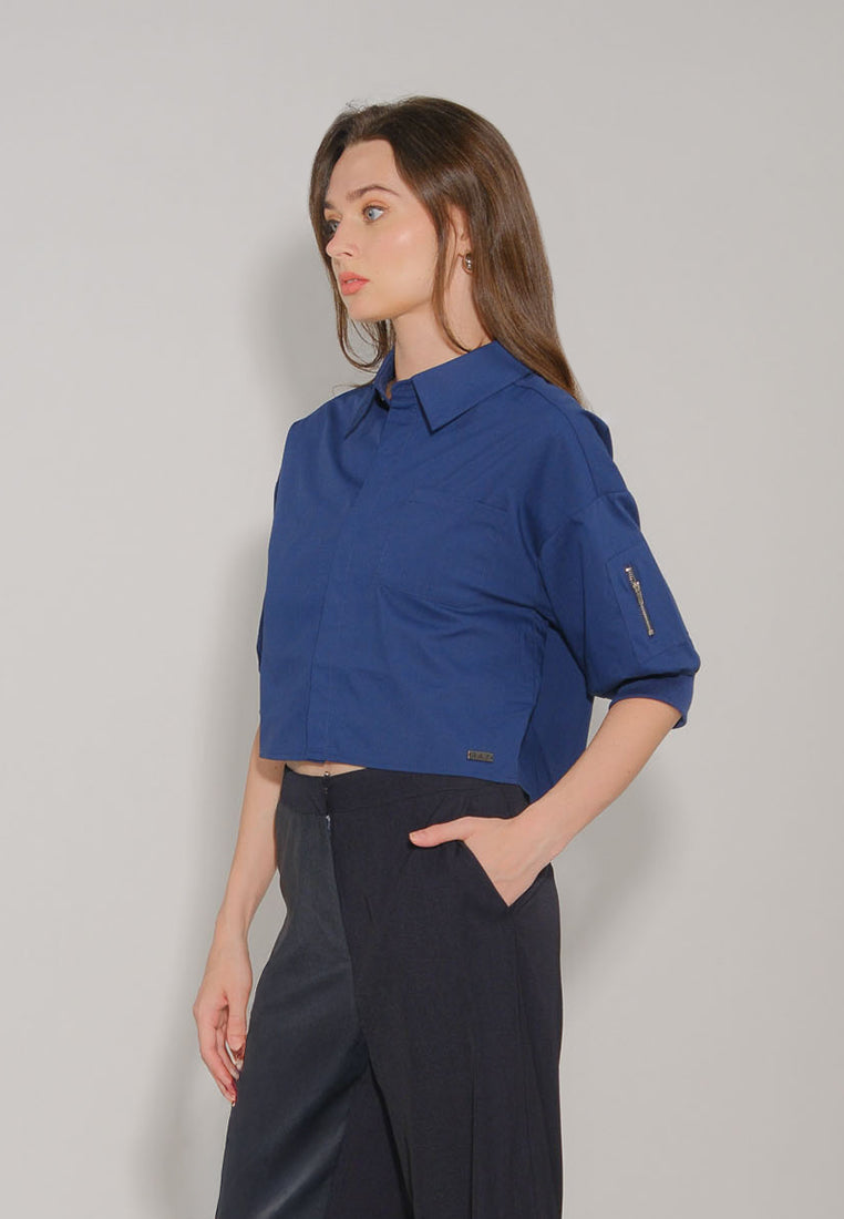 RAF Dran Quarter Sleeve Top (Navy)