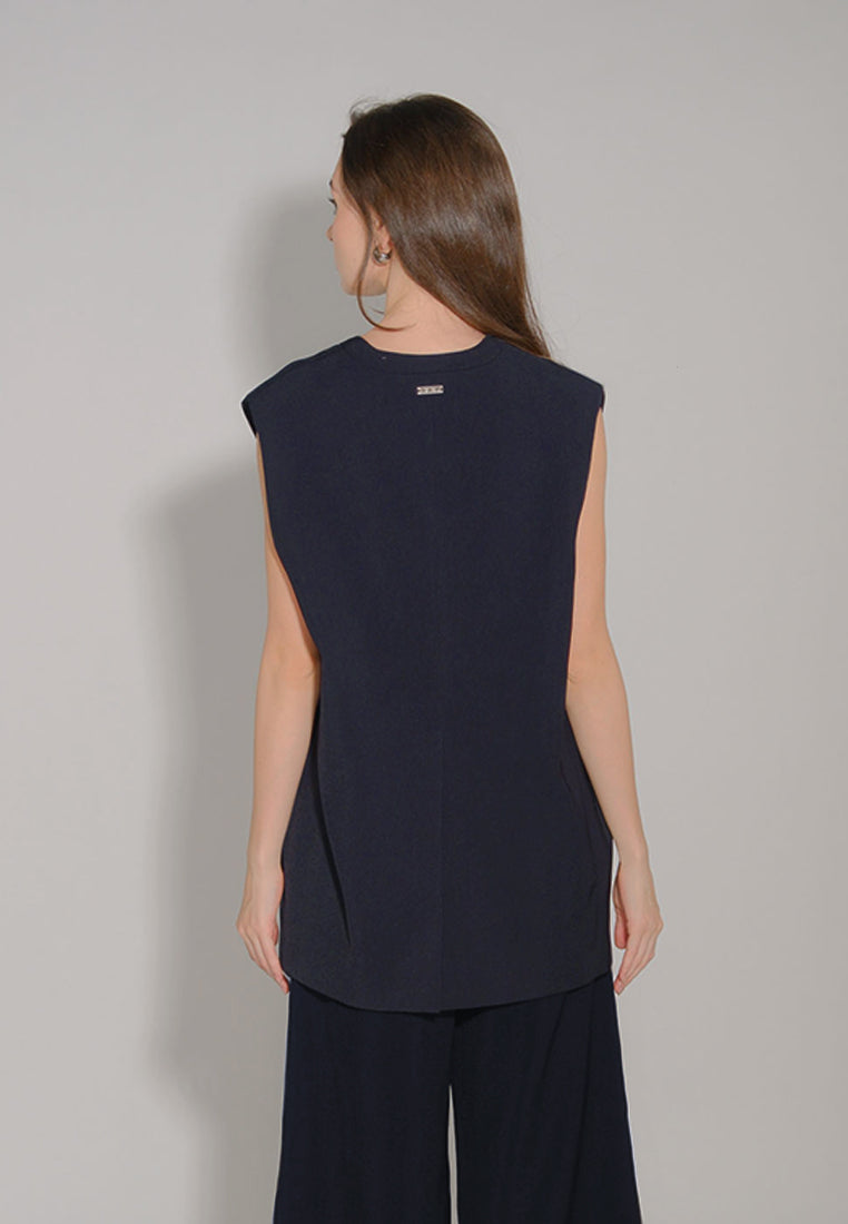 RAF Dunha Sleeveless Vest (Plain Mid.Blue)