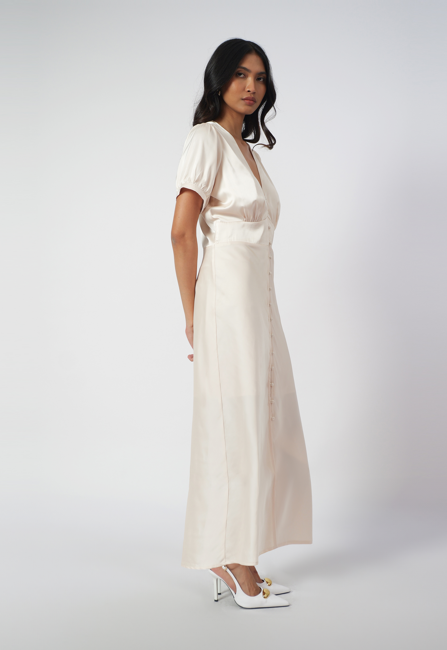 RAF Isabelle Short Sleeve Dress (Cream)