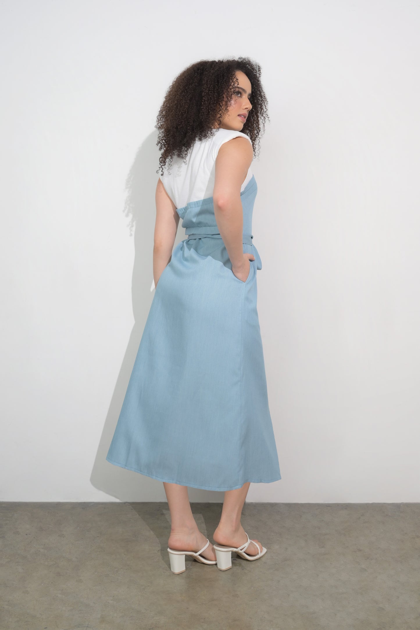 RAF Fargo Sleeveless Dress (Blue Denim)