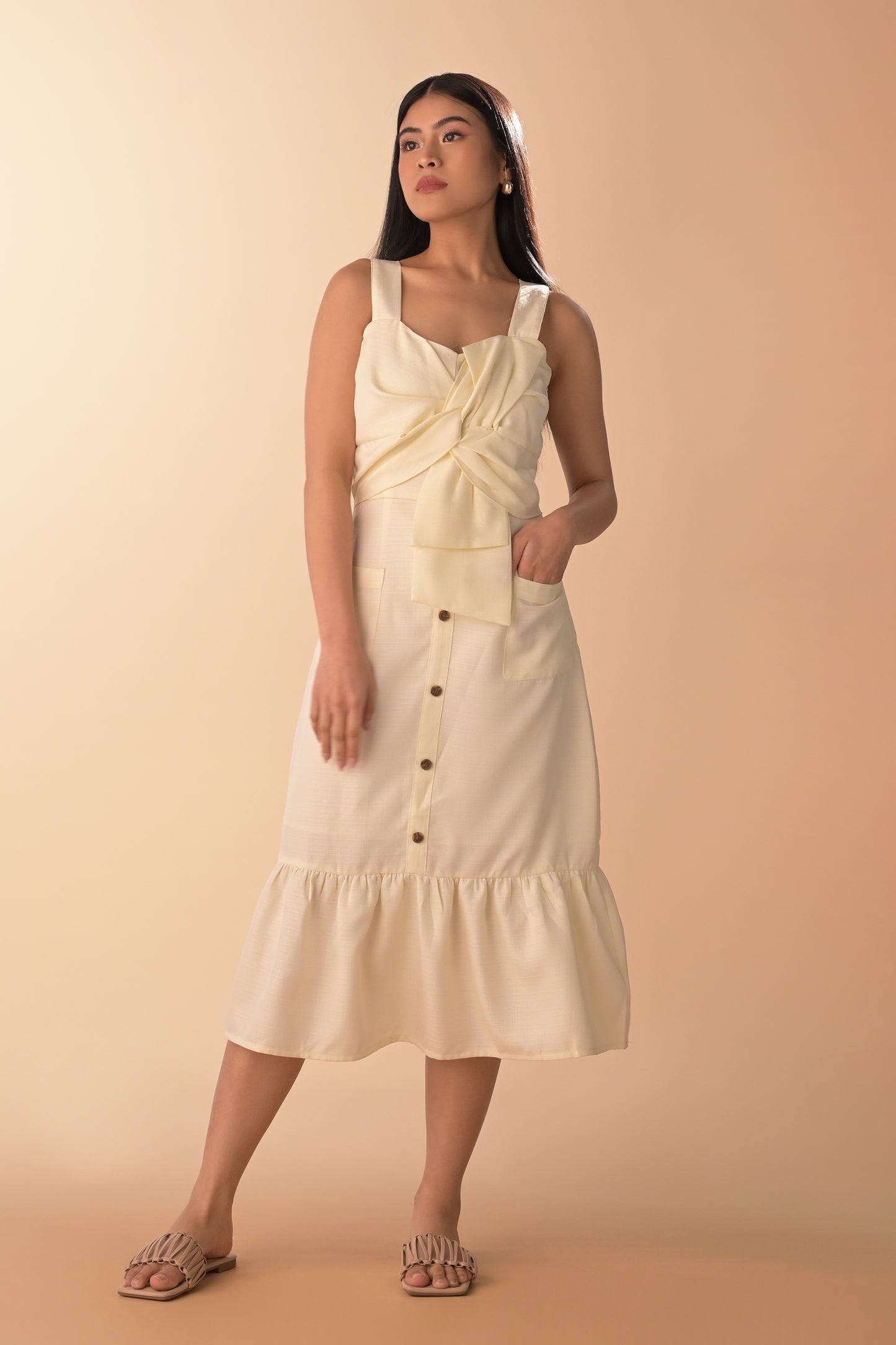 RAF Arezzo Sleeveless Dress (Off-white)