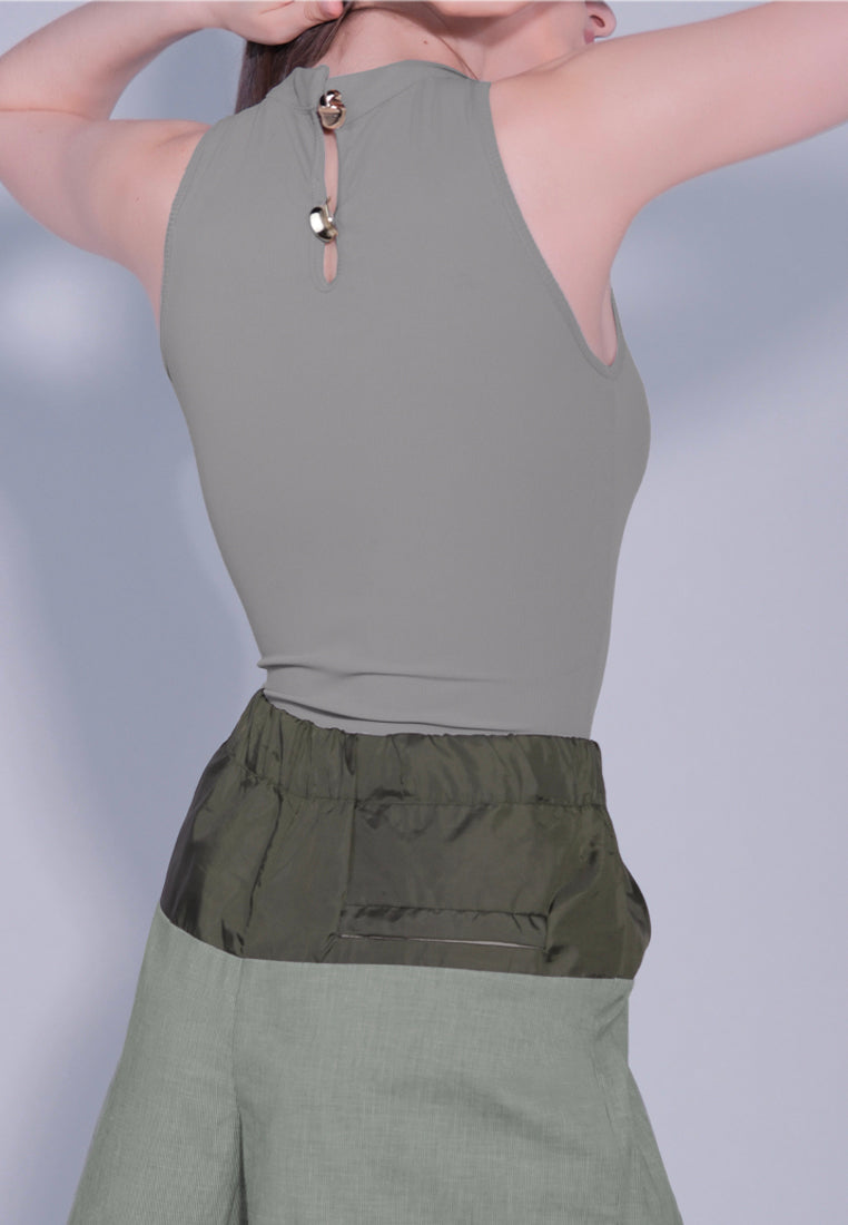 RAF Dame Sleeveless Bodysuit Top (Gray)