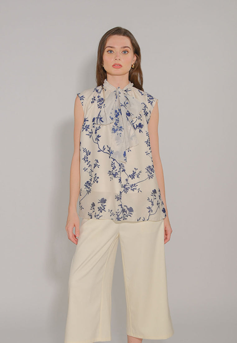 RAF Dunha Sleeveless Top (Printed Cream)