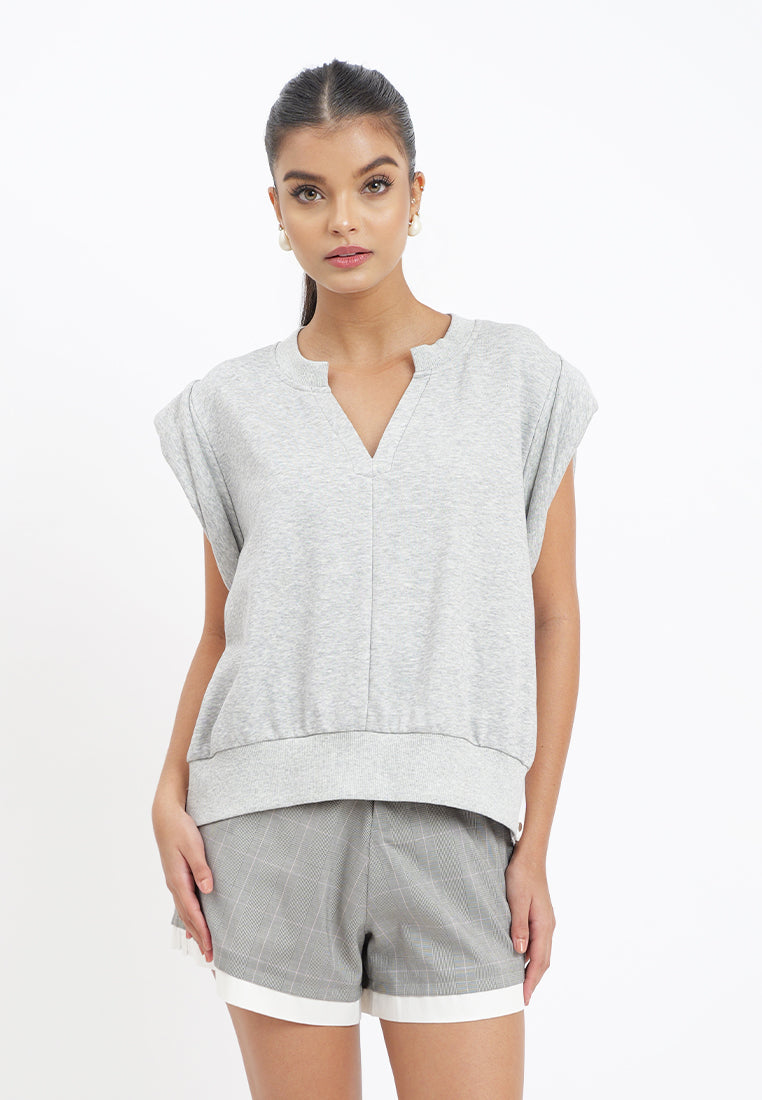 RAF Hana Extended Sleeve Top (Gray)