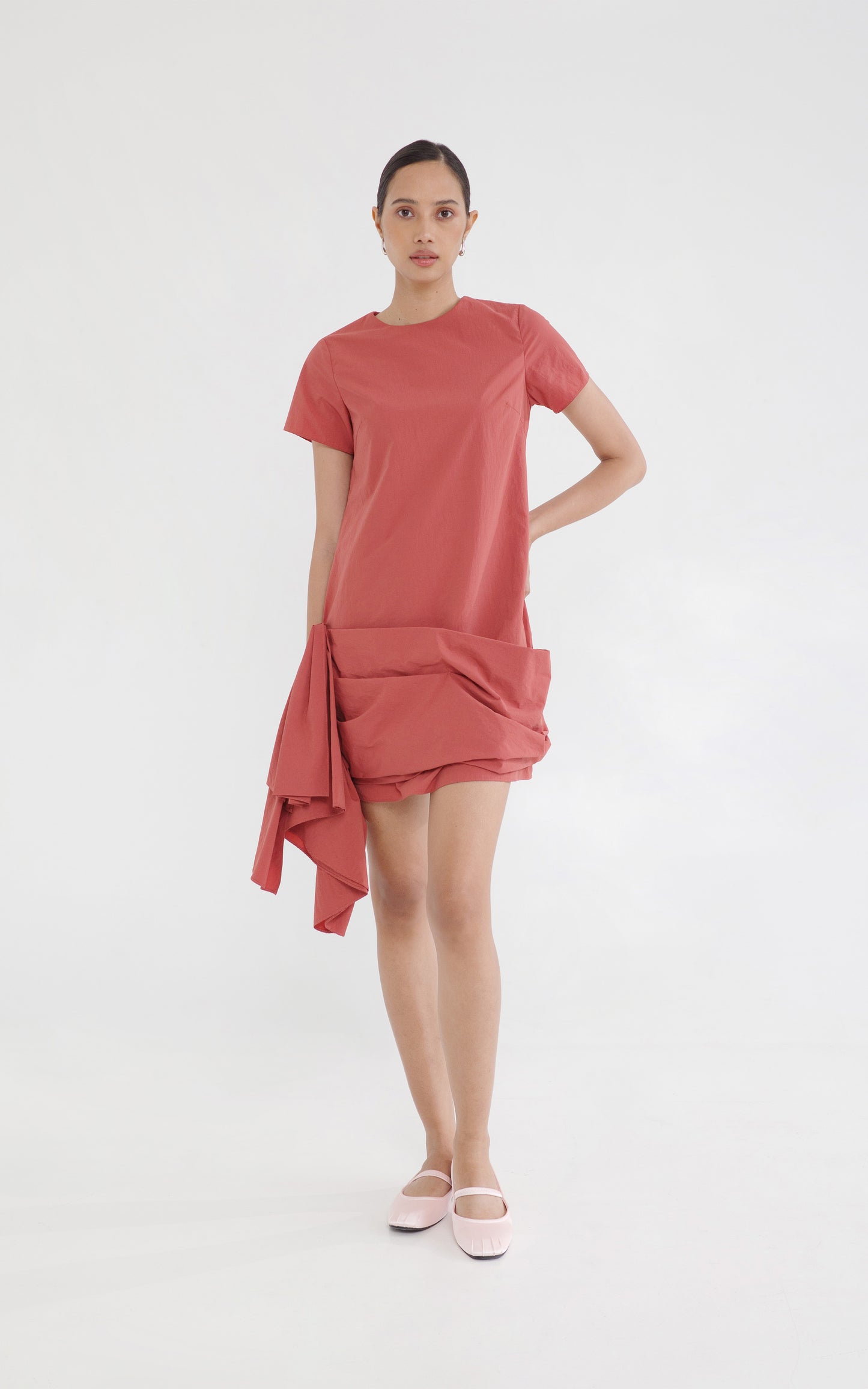 RAF X Martin Bautista Snejana Short Sleeve Dress (Rust)