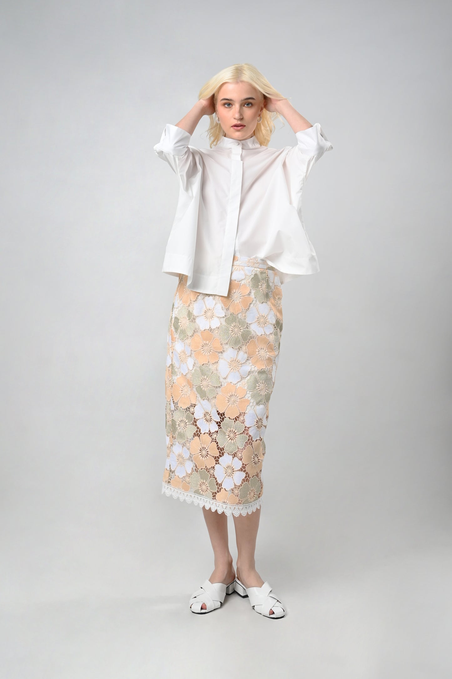 RAF Campton Quarter Sleeve Top (Off-white)