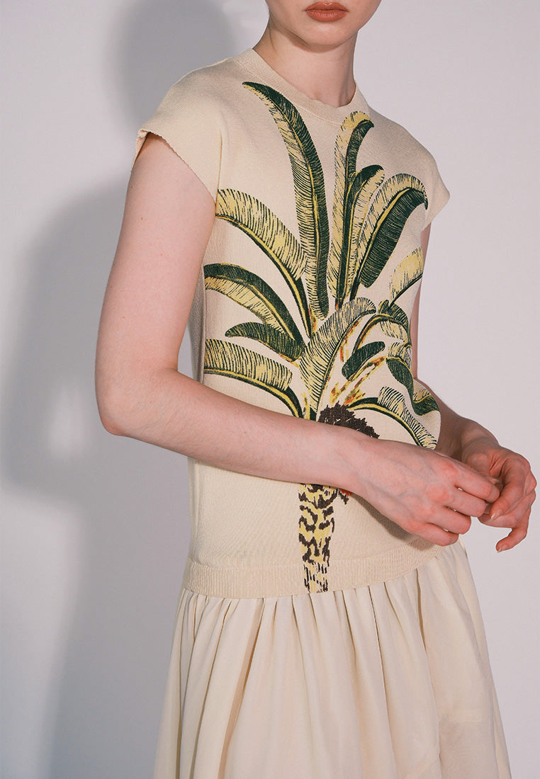 RAF Casablanca Short Sleeve Dress (Printed Cream)