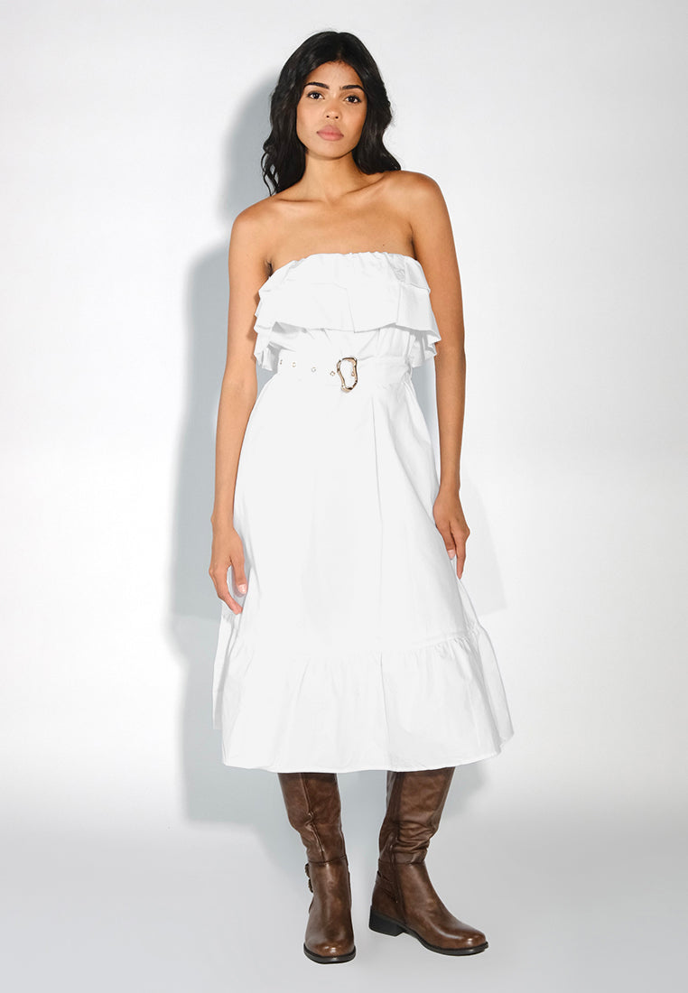 RAF Delia Dress W/ Belt Top (Off-white)