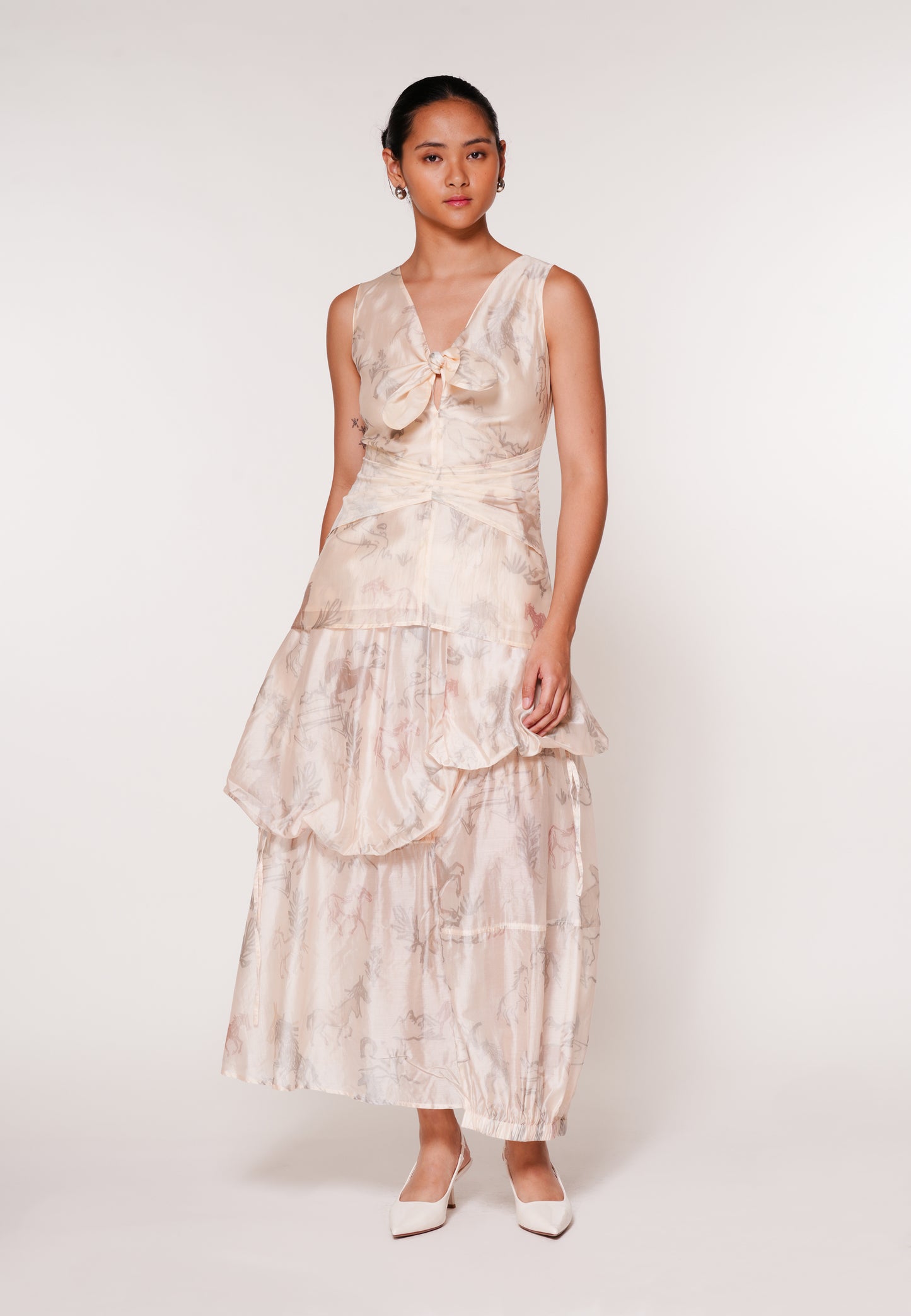 Raf Jubilant Sleeveless Top (Printed Beige)