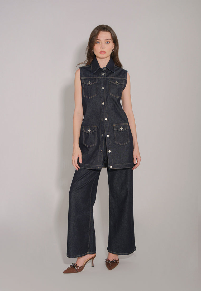 RAF Derek Sleeveless Dress (Dark Denim)