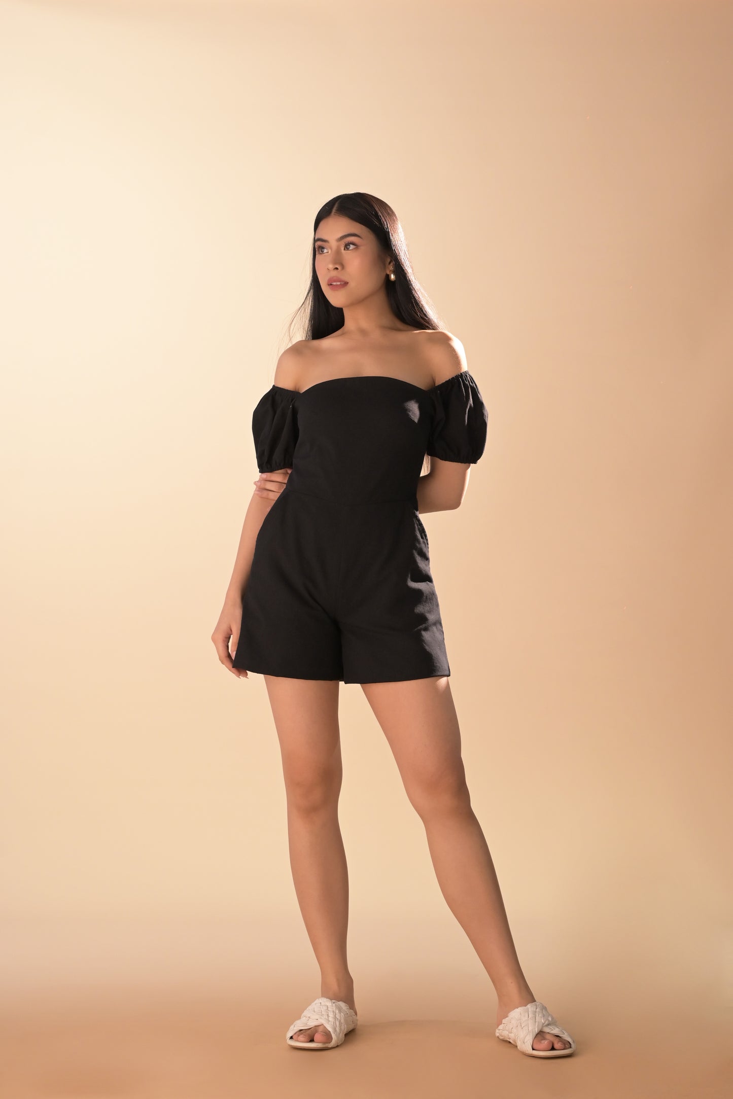 RAF Abby Short Sleeve Playsuit (Black)