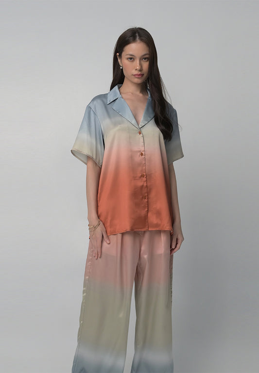 RAF Ausburg Short Sleeve Top (Ombre Rust)