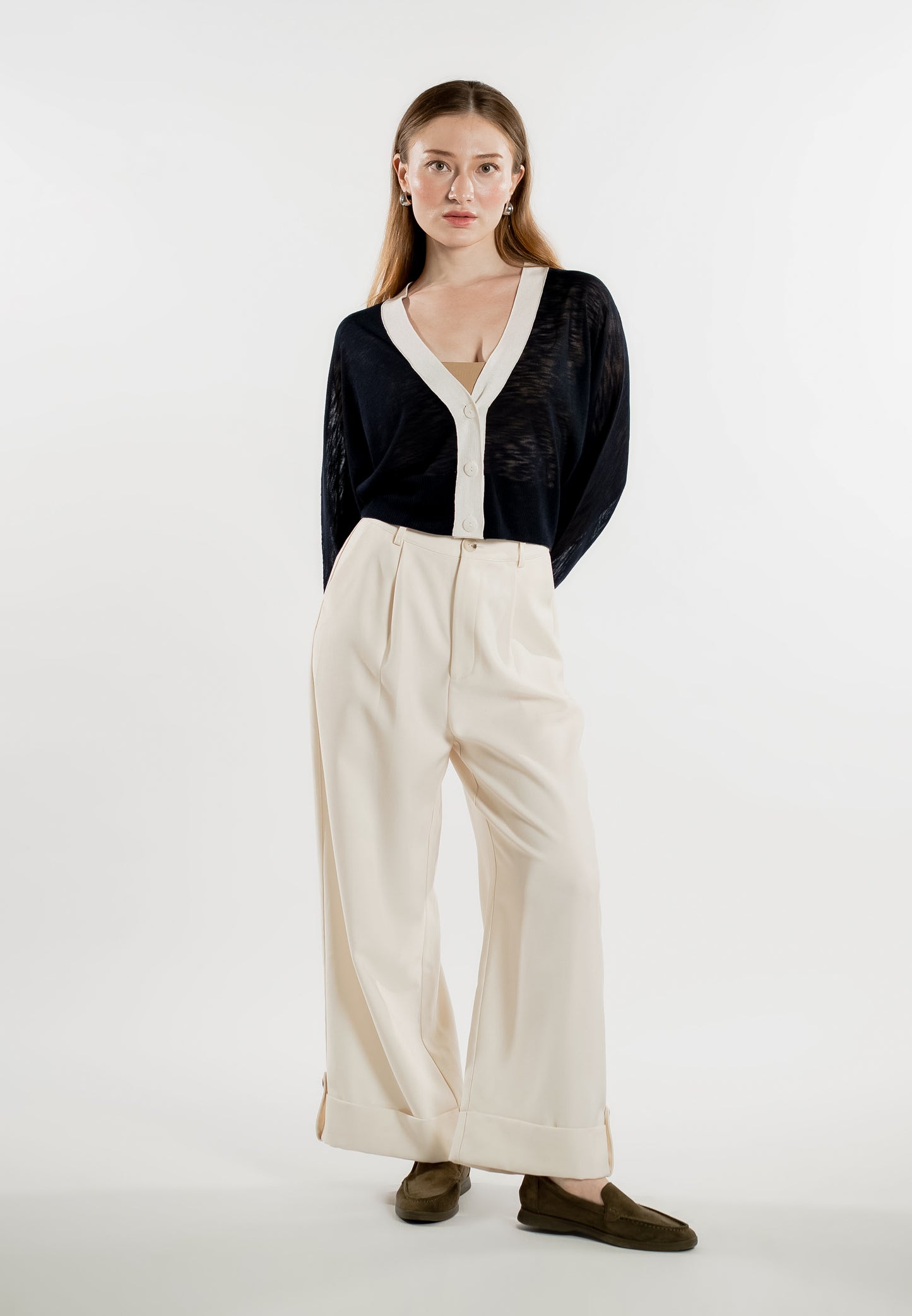RAF Lyre Long Sleeve Cardigan (Navy/White)