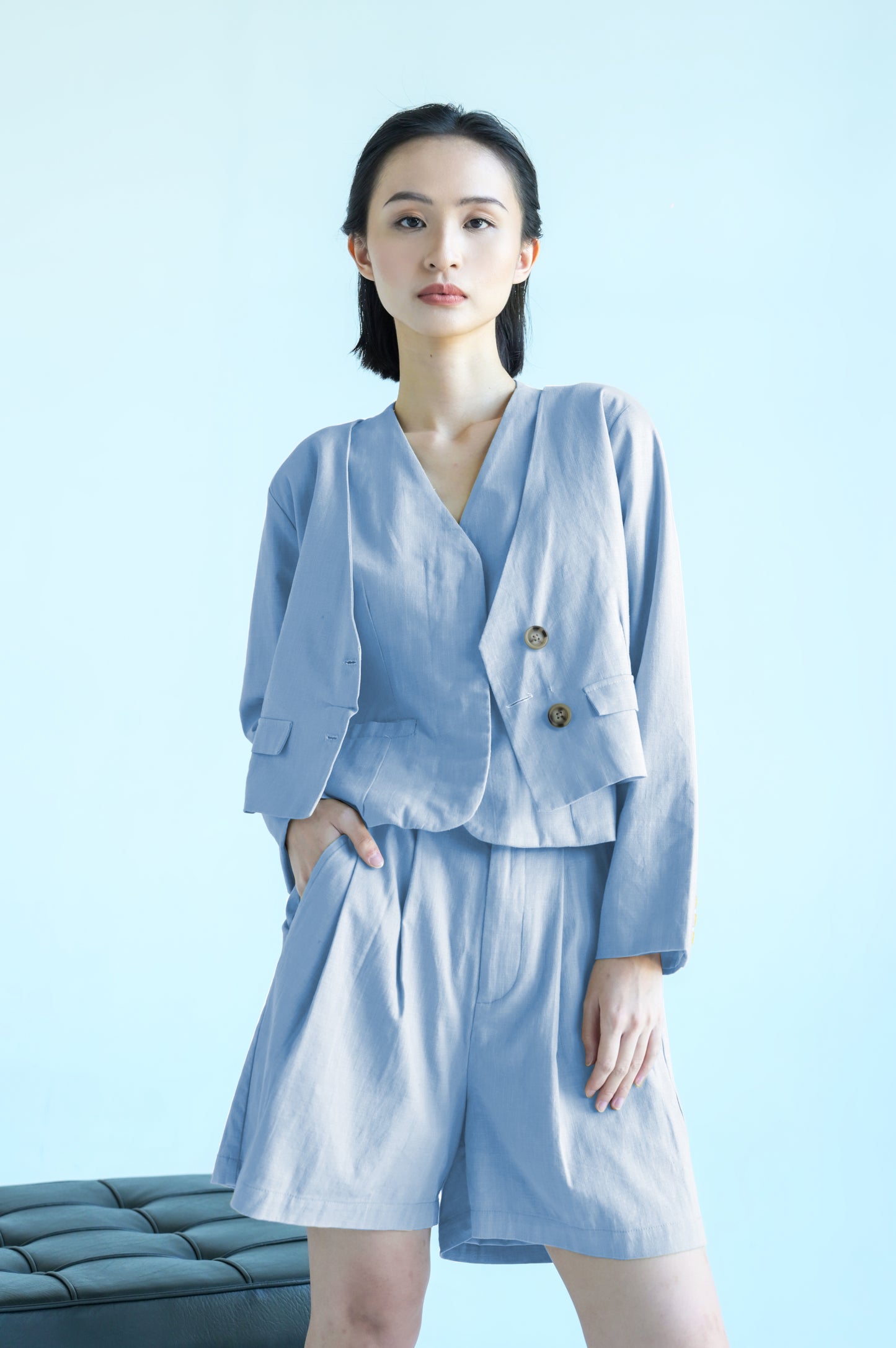 RAF Feta Long Sleeve Blazer (Light Blue)