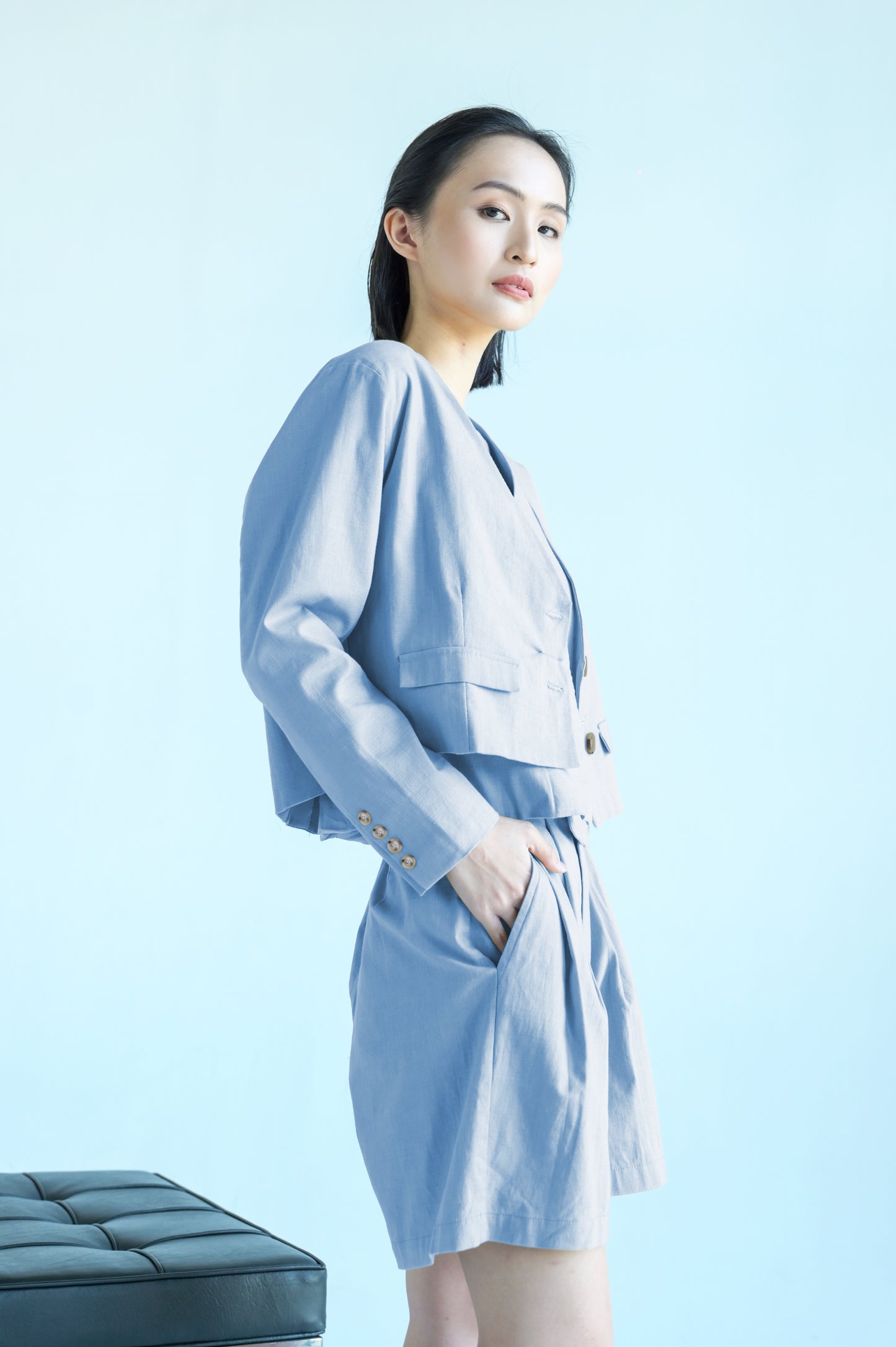 RAF Feta Long Sleeve Blazer (Light Blue)