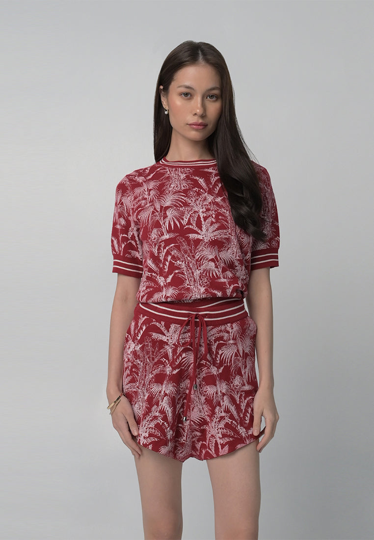 RAF Baum Short Sleeve Top (Printed Red)
