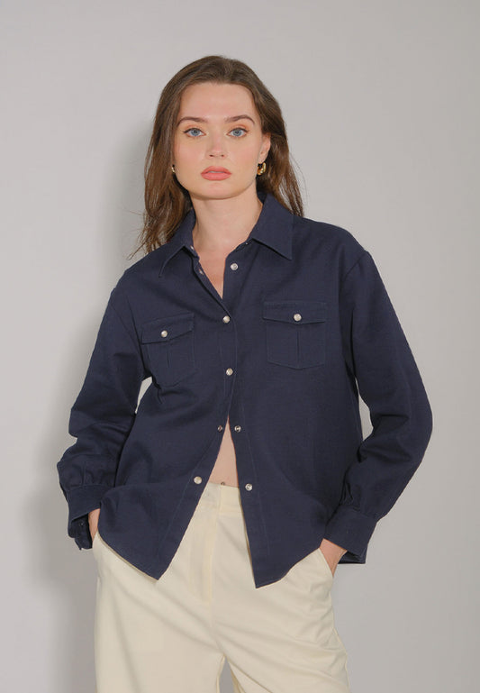 RAF Boden Long Sleeve Top (Denim)