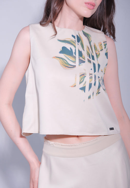 RAF Daxtone Sleeveless Top (Printed Cream)