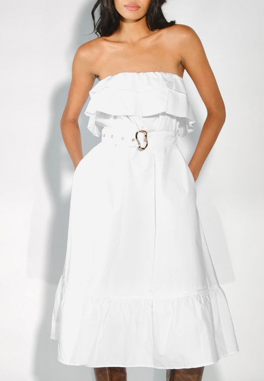 RAF Delia Dress W/ Belt Top (Off-white)