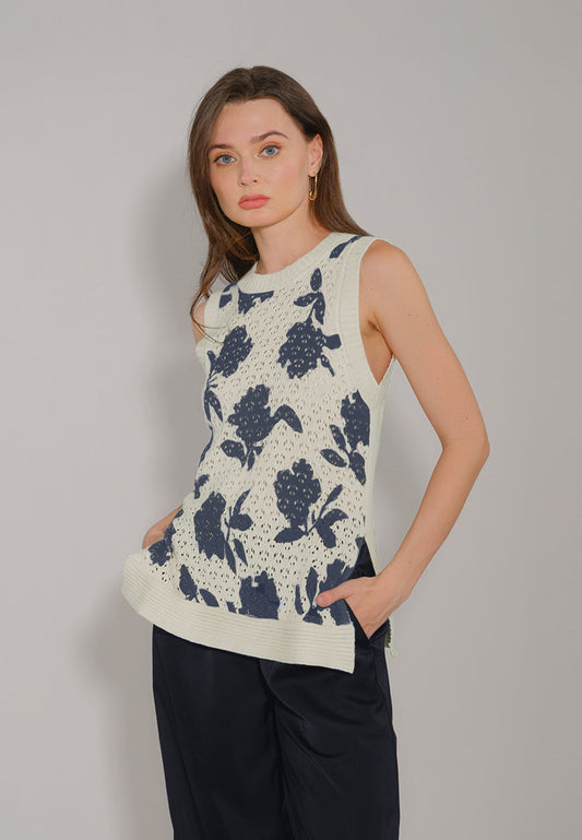 RAF Dunha Sleeveless Knit Top (Off-white)