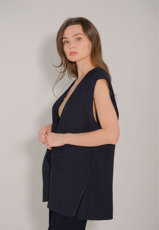 RAF Dunha Sleeveless Vest (Plain Mid.Blue)