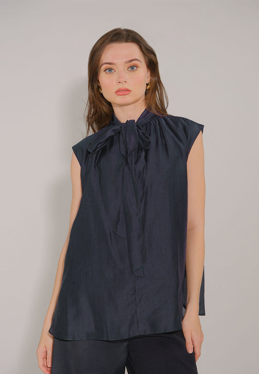 RAF Dunha Sleeveless Top (Plain Navy)