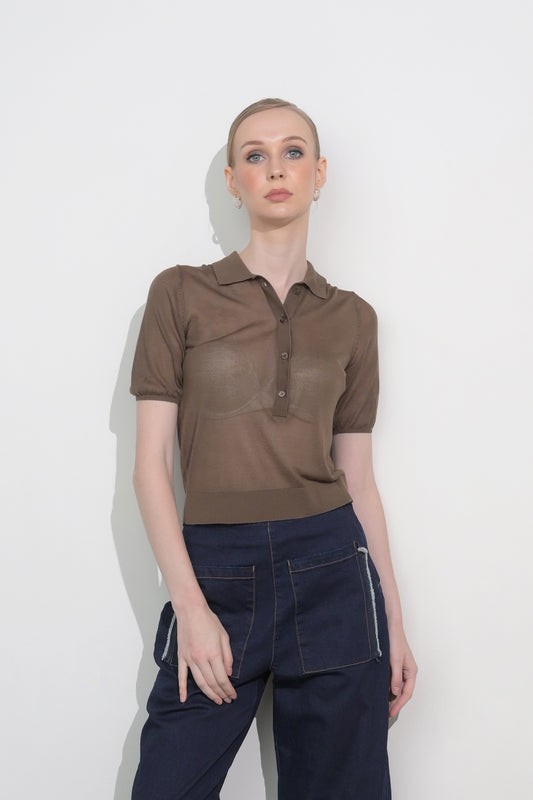 RAF Flyde Short Sleeve Top (Brown)