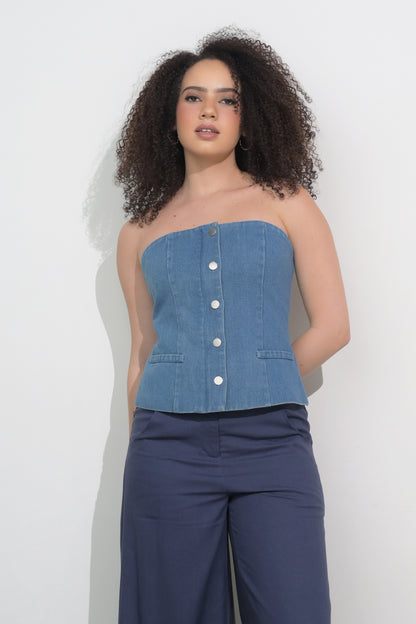 RAF Fuji Tube Top (Blue Dnm)