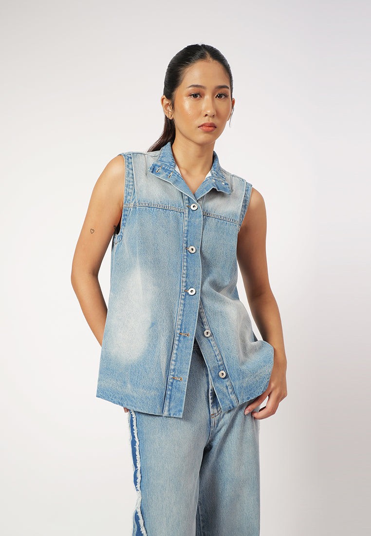 RAF Gizelle Sleeveless Vest Top (Denim)
