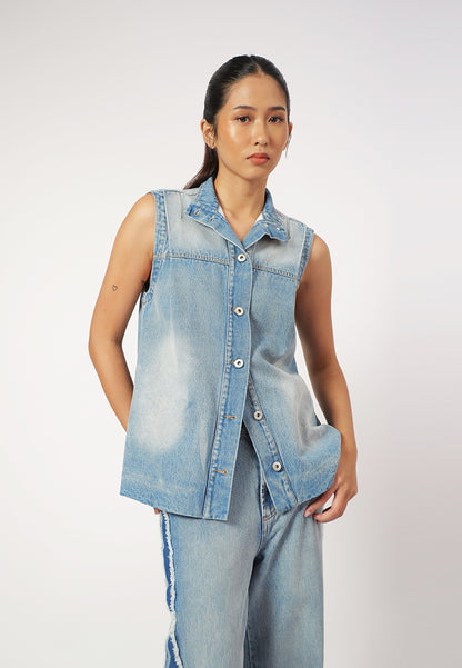 RAF Gizelle Sleeveless Vest Top (Denim)
