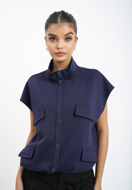 RAF Holt Extended Sleeve Top (Navy)