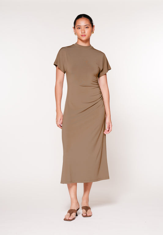 Raf Jaunt Short Sleeve Dress (Taupe)