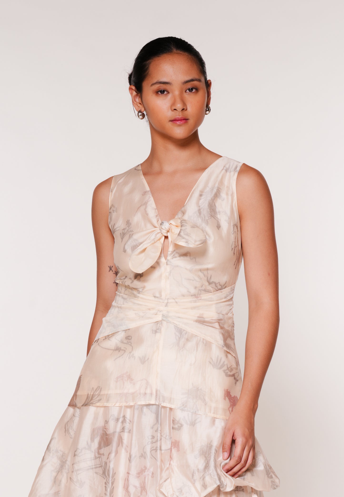 Raf Jubilant Sleeveless Top (Printed Beige)