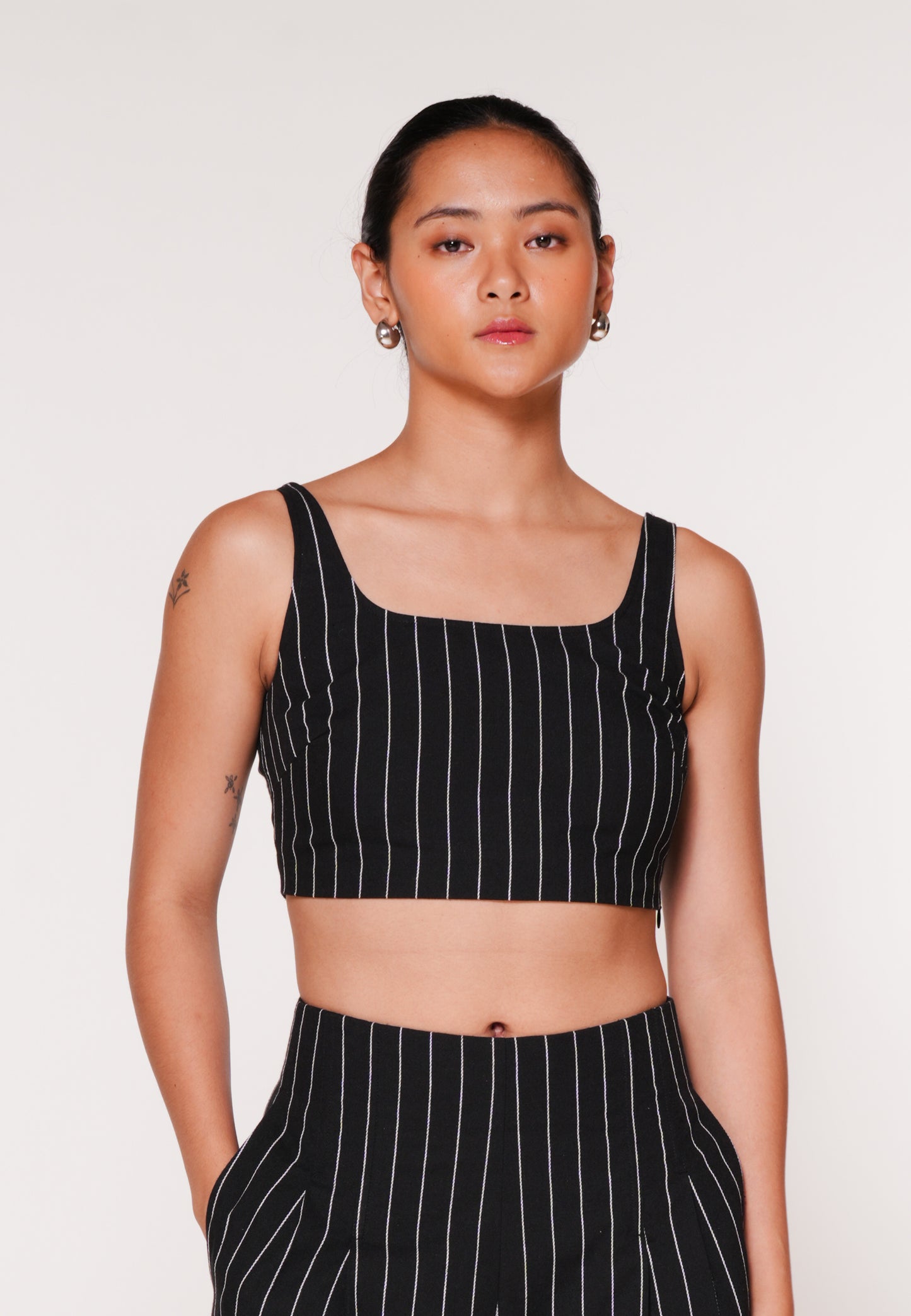 RAF Khan Sleeveless Top (Striped Black)
