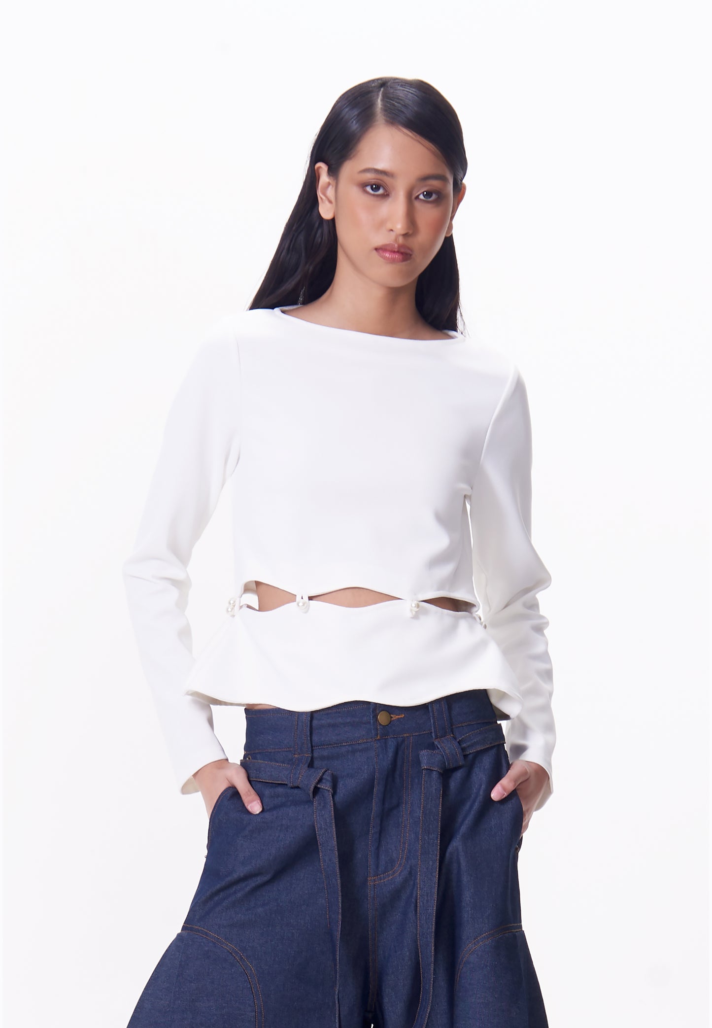 R.A.F. X nicolò  NP003 Long Sleeve Top (White)