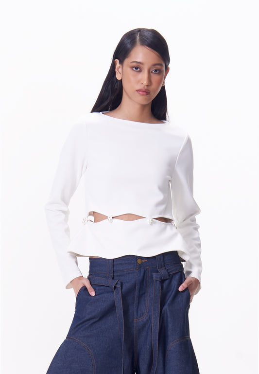 R.A.F. X nicolò  NP003 Long Sleeve Top (White)