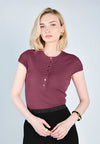 RAF Floyd Short Sleeve Bodysuit Top (Bordo)