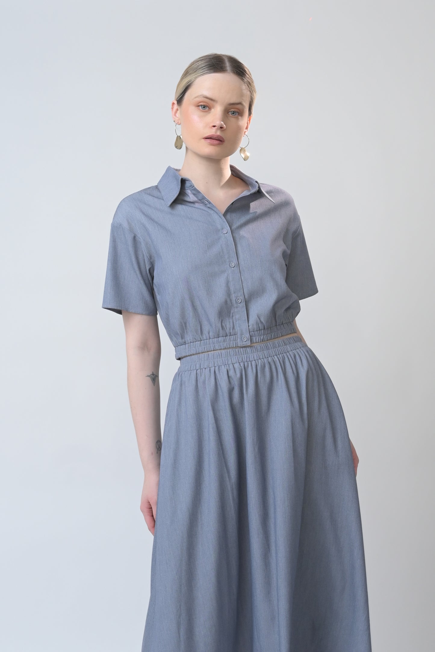 RAF Boheme Short Sleeve Top (Plain Blue)