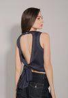RAF Darren Wrap Sleeveless Top (Navy)
