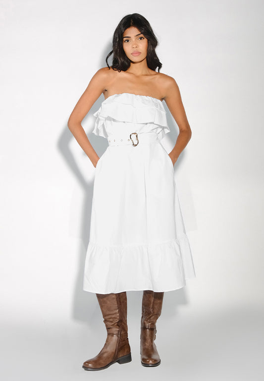 RAF Delia Dress W/ Belt Top (Off-white)