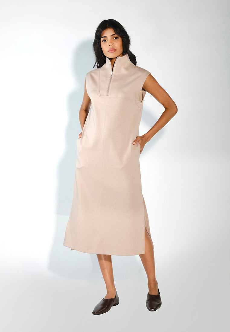 RAF Dill Sleeveless Dress  (Beige)