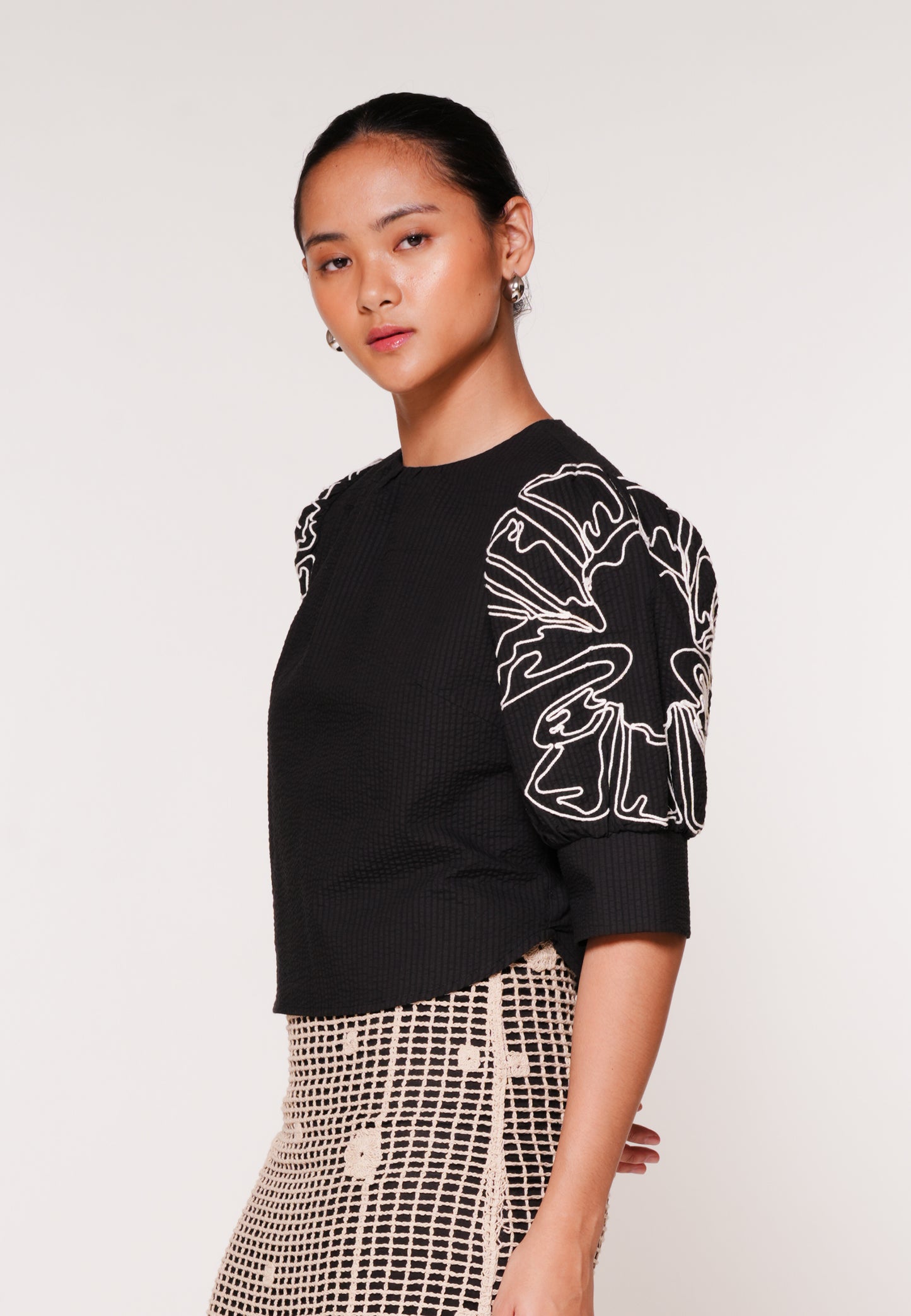 RAF Karma Quarter Sleeve Top (Black)