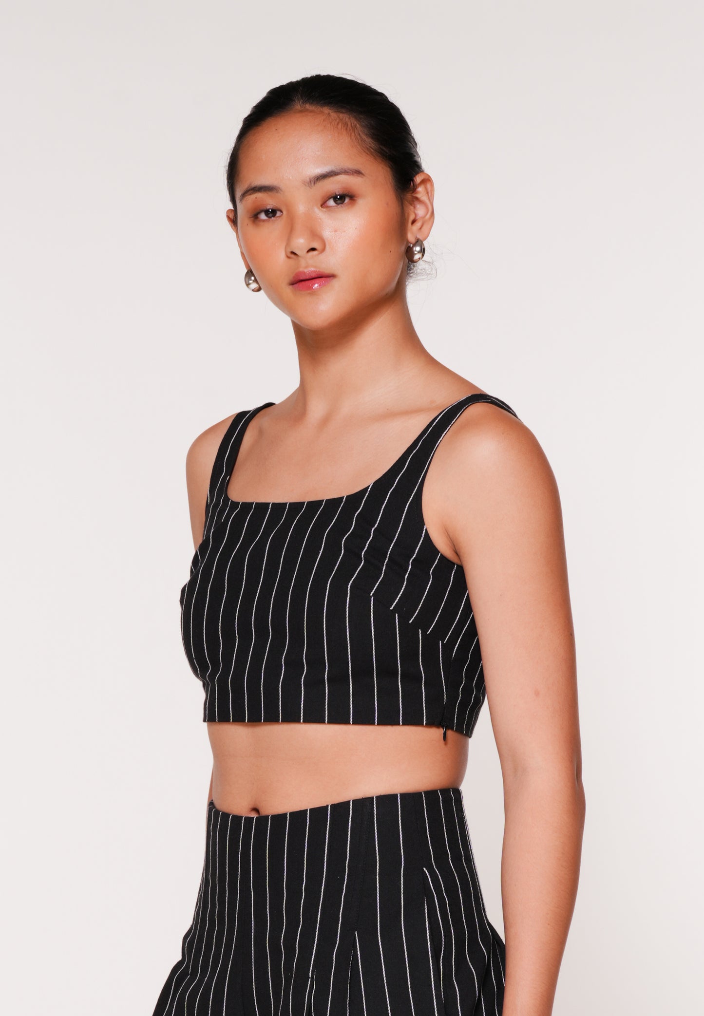 RAF Khan Sleeveless Top (Striped Black)