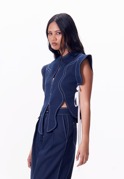 R.A.F. x nicolò NP005 Sleeveless Top (Navy)