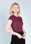 RAF Floyd Short Sleeve Bodysuit Top (Bordo)