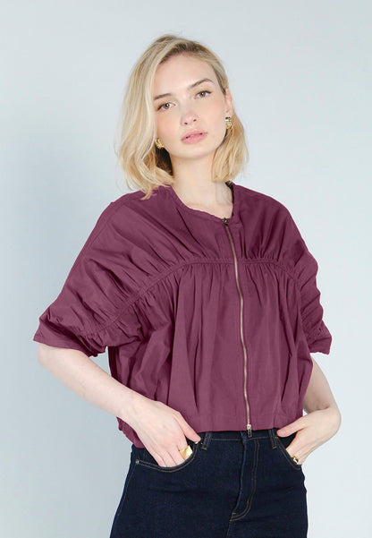 RAF Ford Quarter Sleeve Jacket Top (Maroon)