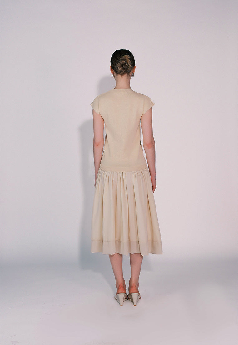 RAF Casablanca Short Sleeve Dress (Printed Cream)